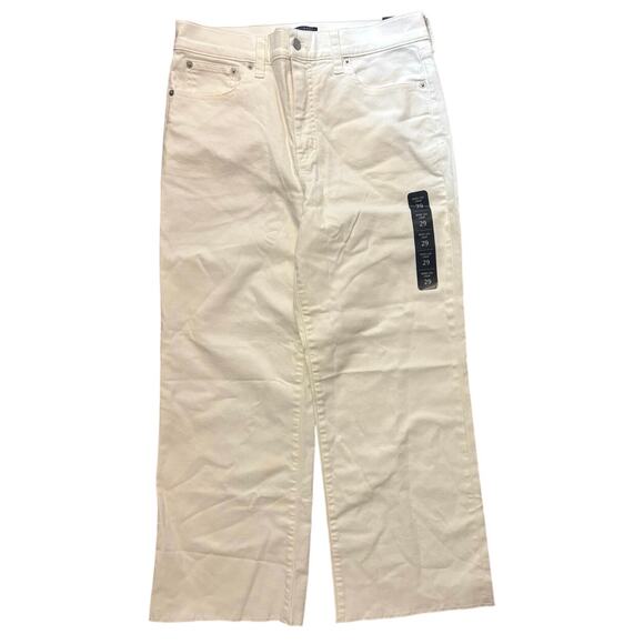 NWT J.Crew Wide Leg Crop Jean In All Day Stretch White Size 29 - Picture 3 of 8